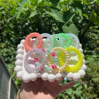 Set 5 Dây cột tóc lò xo màu cầu vồng pastel xinh iu ngọt ngào