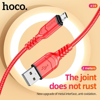 Cáp sạc dây dù siêu bền Hoco X59 cổng Micro-USB, dài 2M - Phụ Kiện Nhất Tín