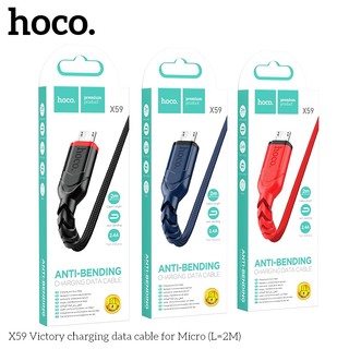 Cáp sạc dây dù siêu bền Hoco X59 cổng Micro-USB, dài 2M - Phụ Kiện Nhất Tín