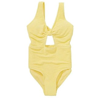 Bộ bơi 2 mảnh nữ, bikini đi biển dáng tam giác màu vàng nổi bật, áo sẵn đệm ngực hàng VNXK