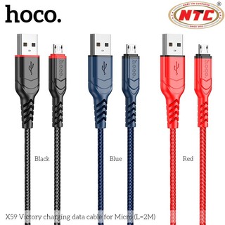 Cáp sạc dây dù siêu bền Hoco X59 cổng Micro-USB, dài 2M - Phụ Kiện Nhất Tín