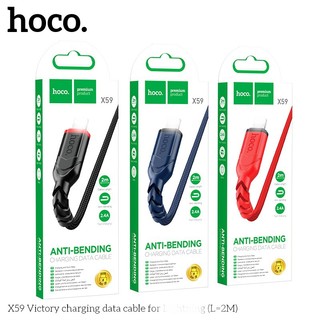 Cáp sạc dây dù siêu bền Hoco X59 cổng LaiNing, dài 2M - Phụ Kiện Nhất Tín