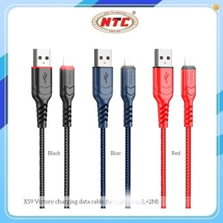 Cáp sạc dây dù siêu bền Hoco X59 cổng LaiNing, dài 2M