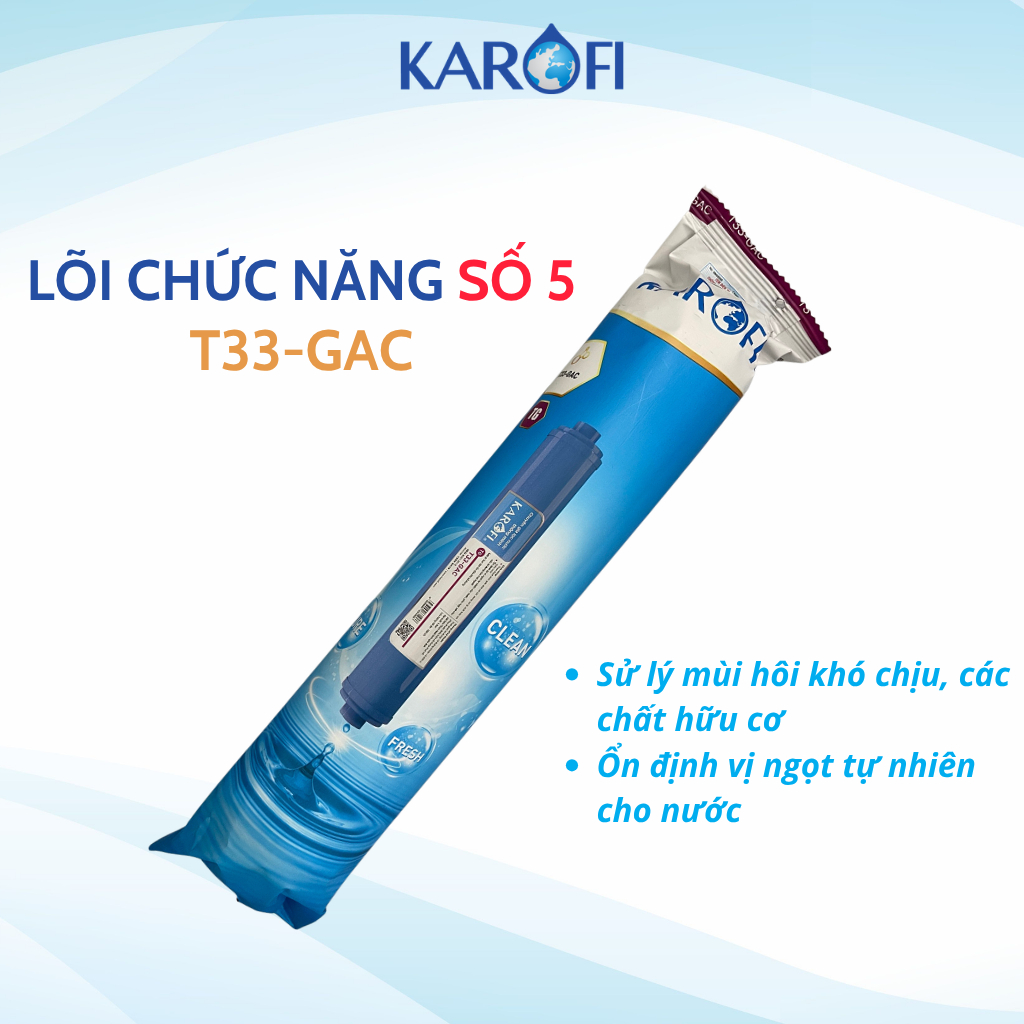 Lõi Lọc Nước Số 5 -T33 Karofi Chức Năng Bổ Sung Khoáng Tạo Vị Ngọt Thanh Mát Tự Nhiên Cho Nước-Hàng Chính Hãng