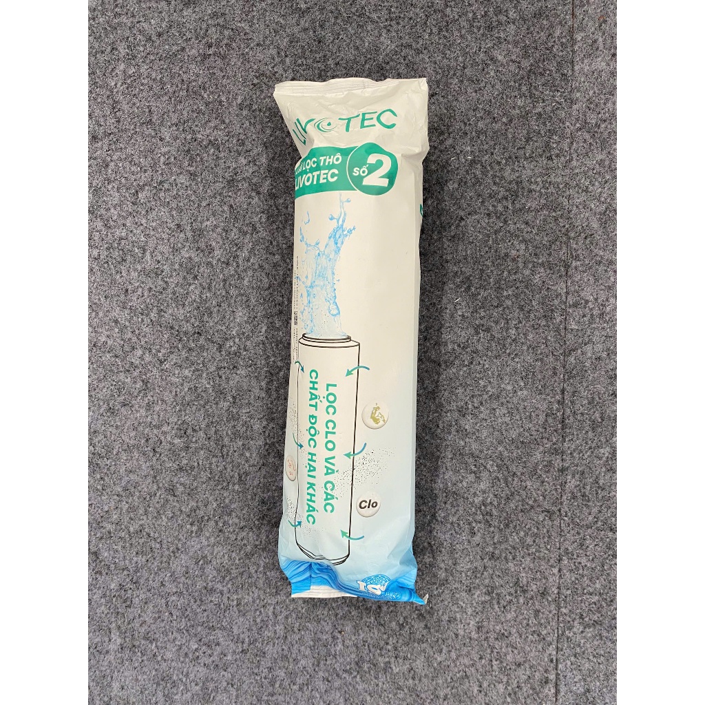 Lõi Lọc Nước Số 2 LIVOTEC KAROFI Actiaved Carbon Công Nghệ Vi Lọc Tiên Tiến Dùng Cho Máy Có 3 Cốc Lọc 10 inch