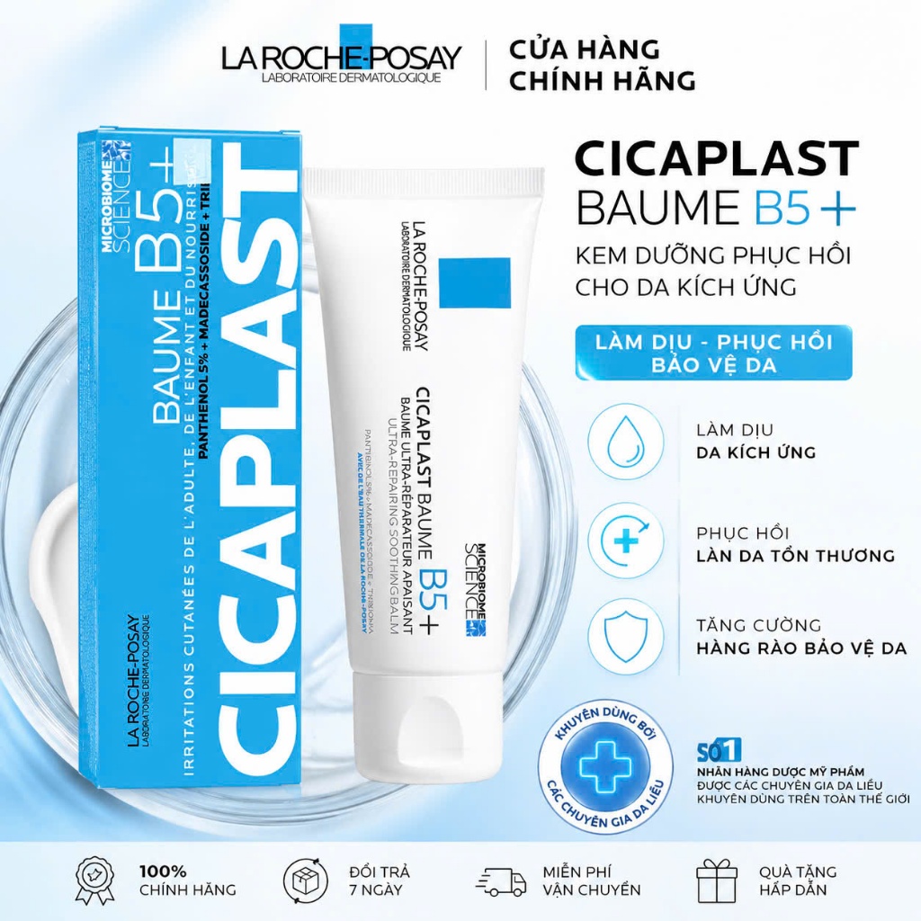 [Hàng Chính Hãng] [Tặng Mặt Nạ] Kem dưỡng hỗ trợ làm dịu & phục hồi da La Roche-Posay Cicaplast Baume B5