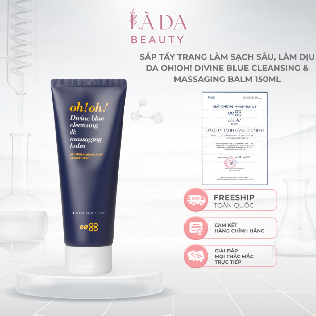 [Công Ty] Sáp Tẩy Trang Làm Sạch Sâu oh!oh! Divine Blue Cleansing & Massaging Balm 150ml