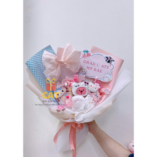 Bó quà snack màu hồng siêu xinh 🎀 | Quà tặng bạn gái, sinh nhật, tốt nghiệp| Bó hoa bánh kẹo mix đồ dùng học tập