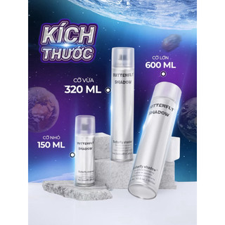 Gôm xịt tóc Butterfly Shadow 150ml 320ml 600ml Chính hãng, Gôm bạc giữ nếp tạo kiểu nam nữ GM01