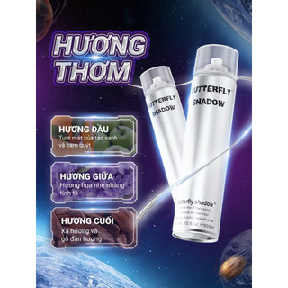 Gôm xịt tóc Butterfly Shadow 150ml 320ml 600ml Chính hãng, Gôm bạc giữ nếp tạo kiểu nam nữ GM01