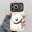 Khăn quàng đơn giản Puppy cho iPhone 17 trường hợp iPhone 16promax Dễ thương 15 Cửa sổ lớn 14/13/12 Hàng ngày