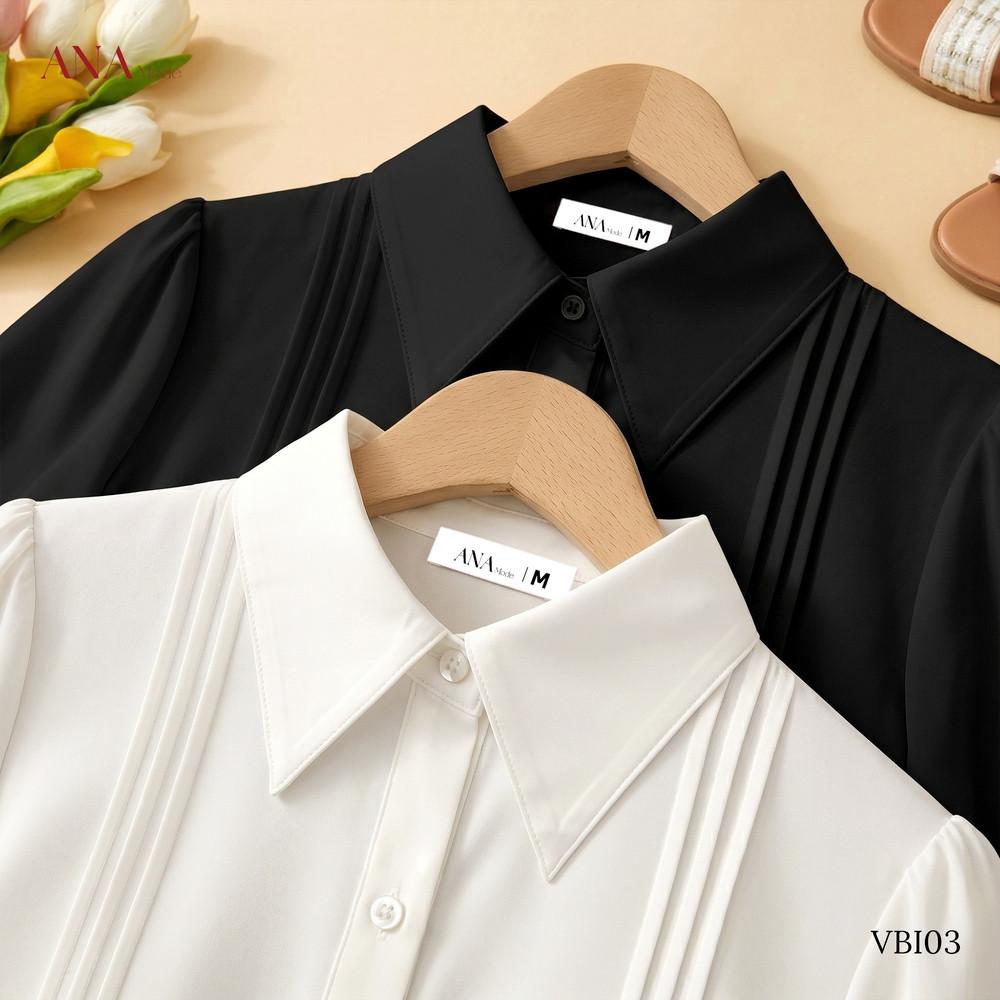 Áo Kiểu Sơ Mi Nữ ANA Mode Chất Liệu Lụa Ngọc Trai Thanh Lịch Đi Làm Quà Tặng Mẹ AK25VBI03