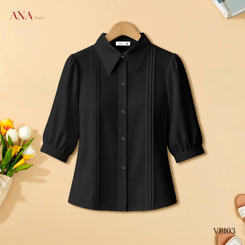 Áo Kiểu Sơ Mi Nữ ANA Mode Chất Liệu Lụa Ngọc Trai Thanh Lịch Đi Làm Quà Tặng Mẹ AK25VBI03