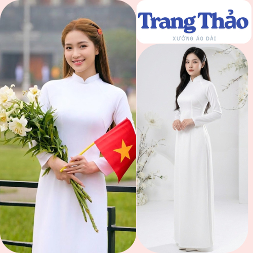ÁO DÀI TRUYỀN THỐNG HỌC SINH LỤA MỸ MỀM MỊN KHÔNG NHĂN KHÔNG XÙ GIÁ CẢ HỌC SINH | BigBuy360 - bigbuy360.vn