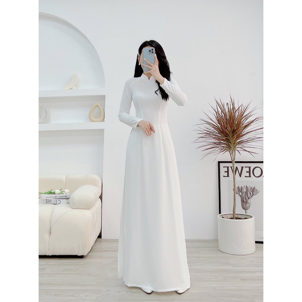 ÁO DÀI TRUYỀN THỐNG HỌC SINH LỤA MỸ MỀM MỊN KHÔNG NHĂN KHÔNG XÙ GIÁ CẢ HỌC SINH | BigBuy360 - bigbuy360.vn