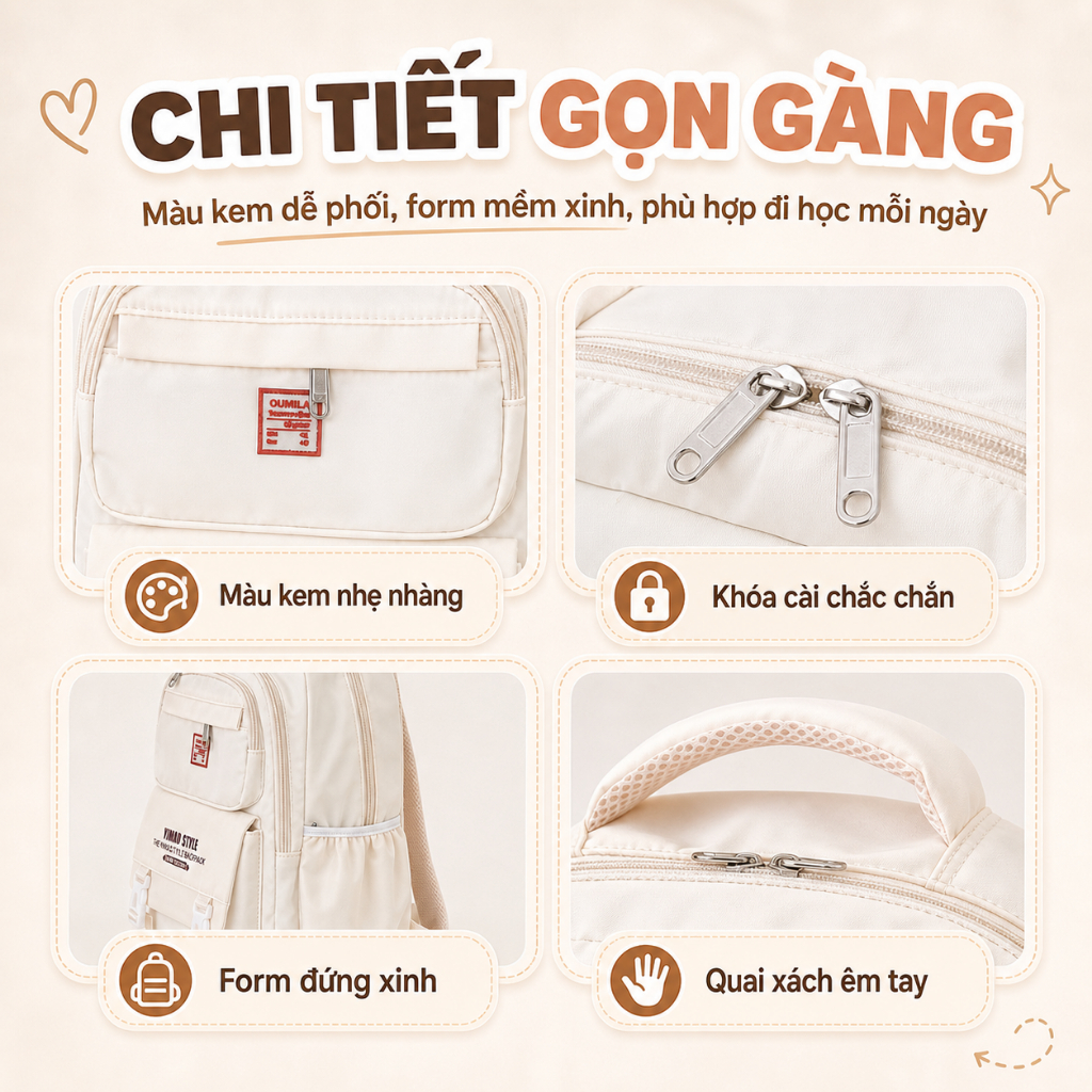 Balo đi học nam nữ năng động unisex dành cho học sinh, sinh viên YIMAO STYLE B648