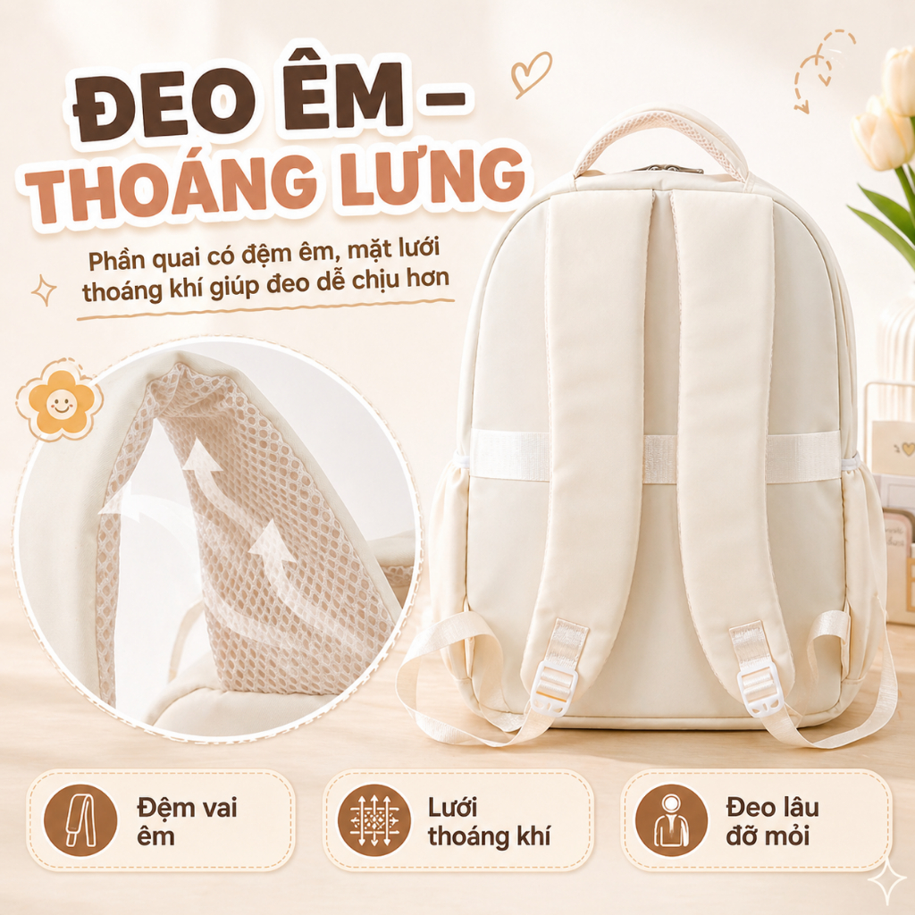 Balo đi học nam nữ năng động unisex dành cho học sinh, sinh viên YIMAO STYLE B648
