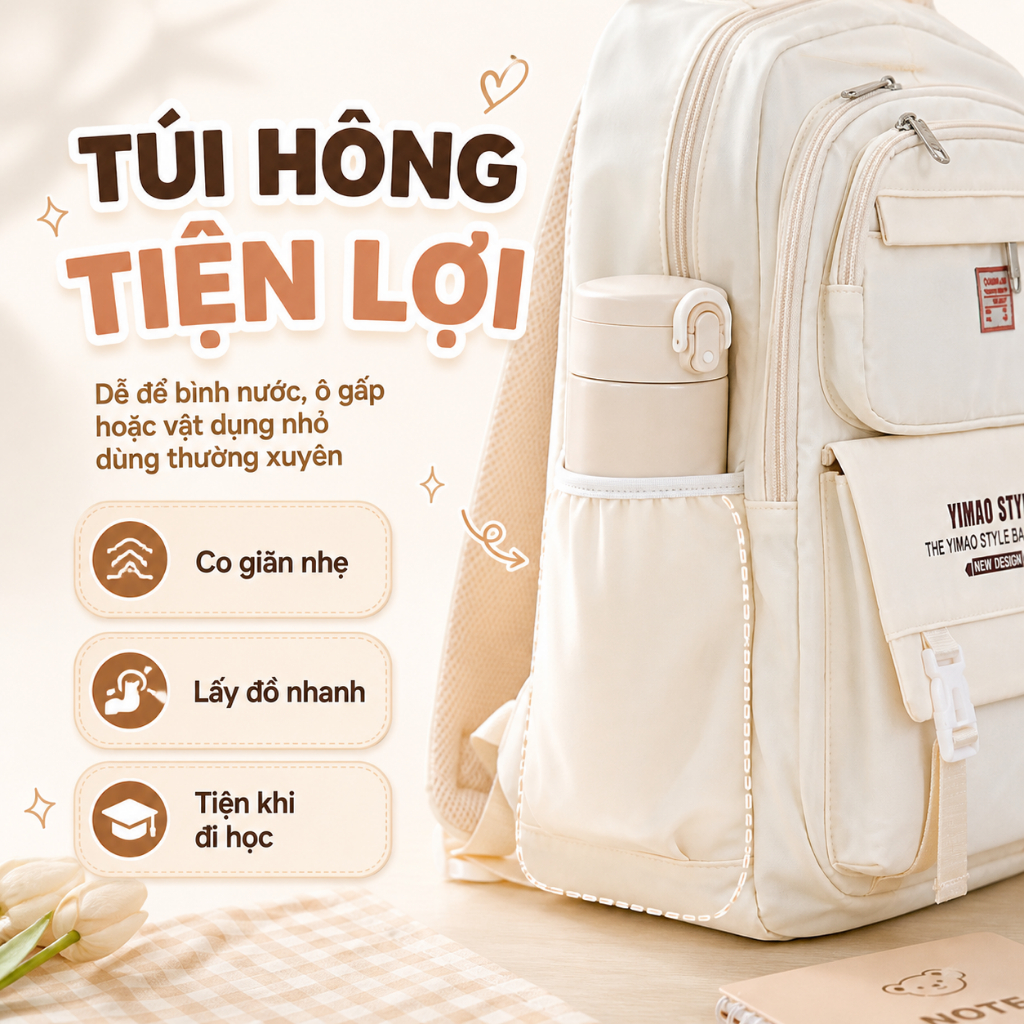 Balo đi học nam nữ năng động unisex dành cho học sinh, sinh viên YIMAO STYLE B648