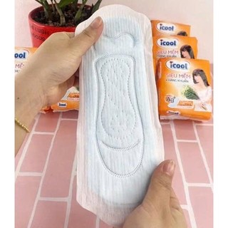 Băng Vệ Sinh ICOOL Không Cánh Kháng Khuẩn 9 miếng kết hợp 2 in 1 BVS Mặt Vải Mềm, Không Mát, Khử Mùi