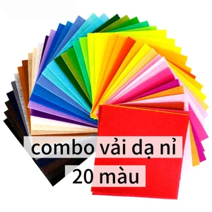 Combo vải dạ nỉ 20 màu – Vải nỉ handmade làm đồ chơi, sách vải, DIY