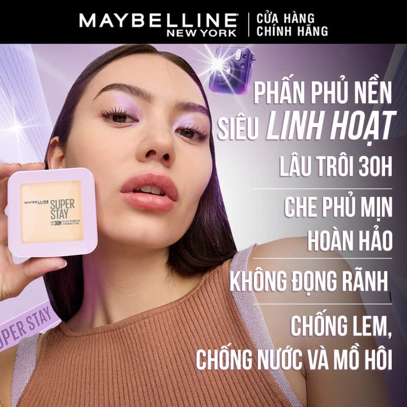 Phấn phủ MAYBELLINE dạng nén Supperstay 30h 9G flex powder mịn da | NHÍM HOUSE