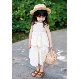[B&G] Sét váy thêu hoa sát nách điệu đà mùa hè mát mẻ cho bé gái mặc đi chơi, du lịch, đi học