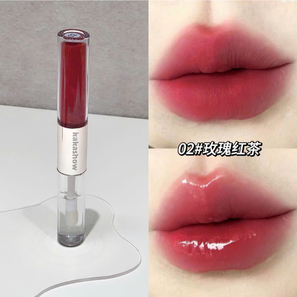 Kakashow Son môi hai đầu giúp lớp môi siêu căng bóng và mịn lì, giữ màu tốt tạo sự gợi cảm trên môi C588