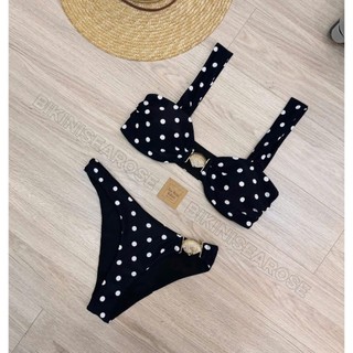 SET BIKINI CHẤM BI 2 MẢNH PHỐI VỎ SÒ HÀNG QCCC
