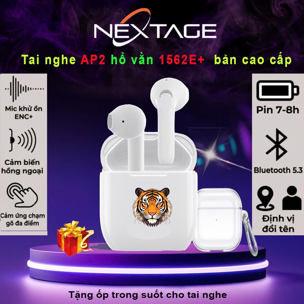 Tai Nghe Bluetooth Hổ Vằn A2 1562E ENC, Kết Nối Đa Thiết Bị - Bản Tốt Nhất - Chính Hãng NextAge