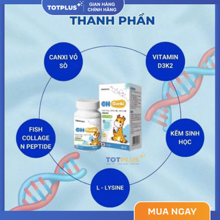 Viên Nhai GH Genki Canxi Cho Bé - Hỗ Trợ Phát Triển Chiều Cao Và Xương Răng Chắc Khỏe - Hộp 90 Viên