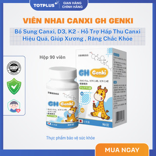 Viên Nhai GH Genki Canxi Cho Bé - Hỗ Trợ Phát Triển Chiều Cao Và Xương Răng Chắc Khỏe - Hộp 90 Viên