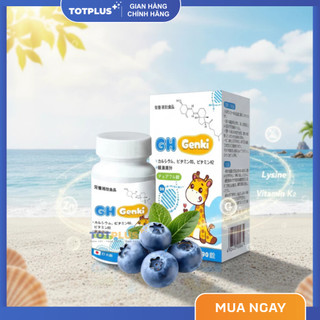 Viên Nhai GH Genki Canxi Cho Bé - Hỗ Trợ Phát Triển Chiều Cao Và Xương Răng Chắc Khỏe - Hộp 90 Viên