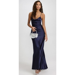 Đầm lụa dây cổ đỗ vnxk dư Morgan & Co.
