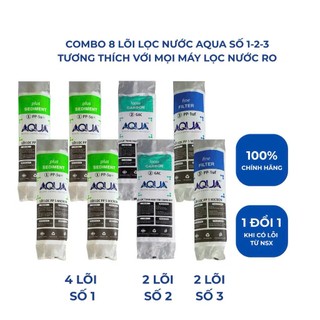 Combo 3-8 lõi lọc nước AQUA chính hãng hiệu quả vượt trội cho máy Kangaroo Karofi Sunhouse Aqua