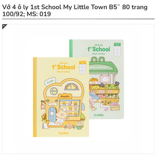 KLONG - Tập Vở 4 Ô Ly Giấy Mịn Trắng Đẹp - 1st School My Little Town B5¯ 80 / 48 Trang 100/92; MS: 019 ♥ VPP Học Sinh