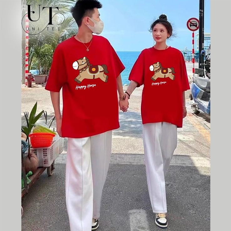 (9kg-110kg) Áo thun Unisex họa tiết con Ngựa Nâu, co giãn thoải mái, trẻ trung cho Trẻ Em, Nam Nữ - Uni Tee I U103