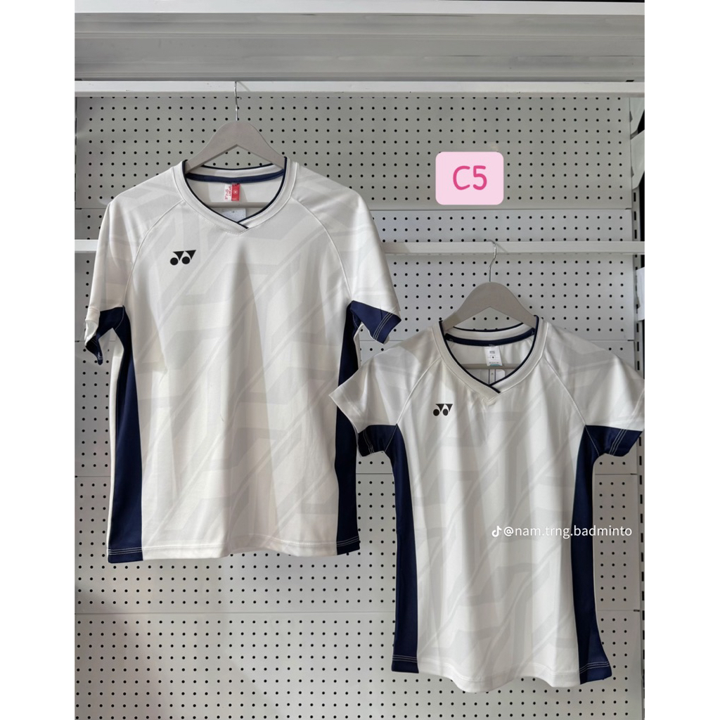 ( Nam - Nữ tay thường) Áo cầu lông Yonex - tuyển Hàn - trắng/ hồng | BigBuy360 - bigbuy360.vn