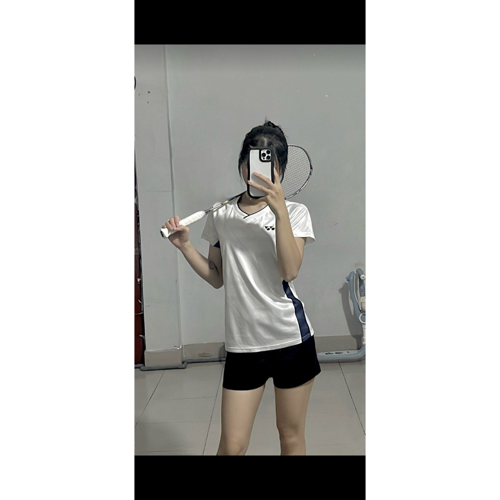 ( Nam - Nữ tay thường) Áo cầu lông Yonex - tuyển Hàn - trắng/ hồng | BigBuy360 - bigbuy360.vn