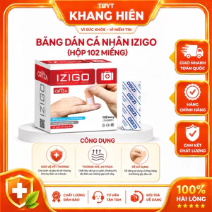 Băng cá nhân IZIGO, Hộp nhỏ 102 miếng, bảo về da và an toàn