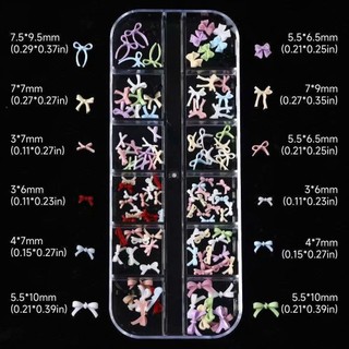 Charm nơ nhựa gắn móng mix màu khay 12 ô siêu xinh mẫu mới