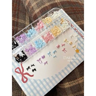 Charm nơ nhựa gắn móng mix màu khay 12 ô siêu xinh mẫu mới