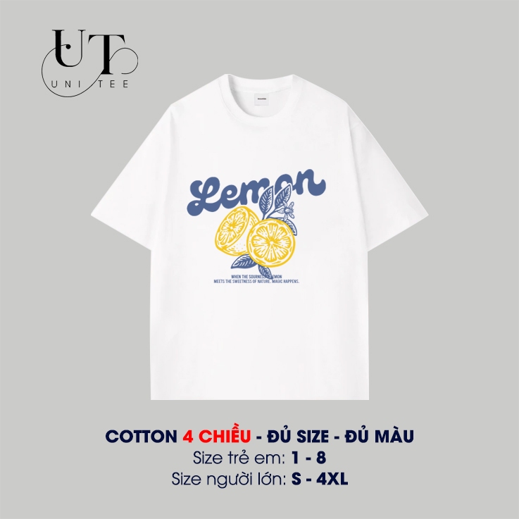 (Có size trẻ em) Áo thun Unisex đi biển, áo du lịch, in hình trái cây, mát mẽ cho Nam Nữ, Gia Đình - Uni Tee I U115