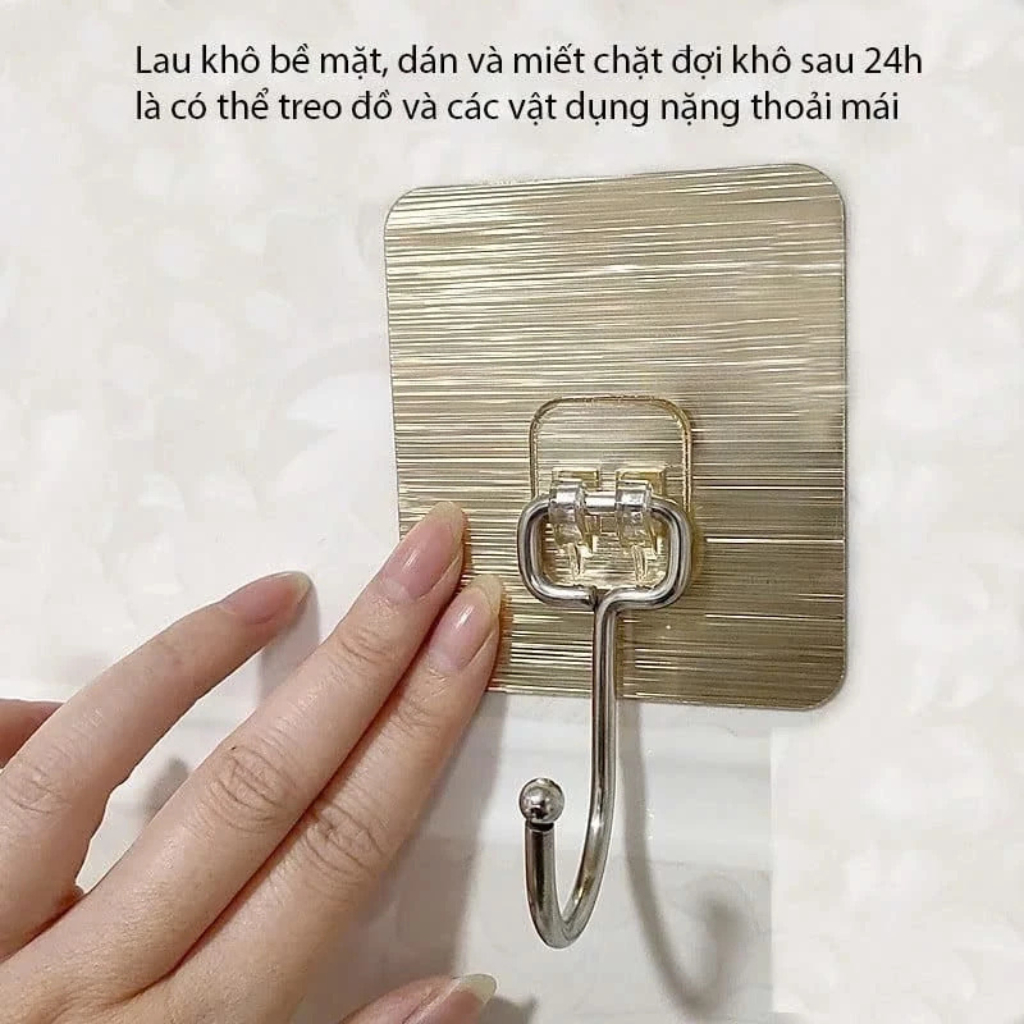 MÓC DÁN TƯỜNG INOX 304 – SIÊU DÍNH, KHÔNG CẦN KHOAN, TREO CHẮC CHẮN