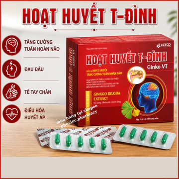 CHÍNH HÃNG) Hoạt huyết T-Đình, Bổ não.tăng cường tuần hoàn não,hộp 60 viên