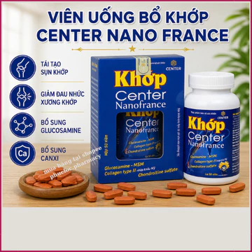 Khớp Center, viên uống bổ xương khớp glucosamine, tái tạo sụn khớp, giảm đau xương khớp( chai 50 viên)