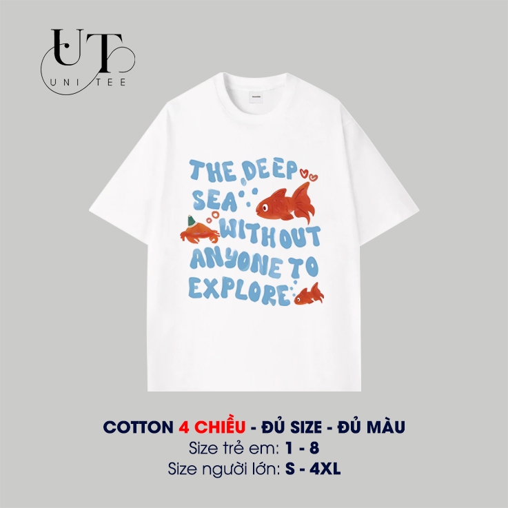 (9Kg-110Kg) Áo thun Unisex mùa hè, áo thun đi biển Hàn Quốc, mát mẻ cho Nam Nữ, Trẻ Em, Gia Đình - Uni Tee I U120