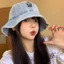Nón Bucket Jean Thêu Gấu Chữ W Form Rộng Unisex | Mũ Tai Bèo Denim Vintage Cá Tính Đi Biển, Du Lịch, Chống Nắng