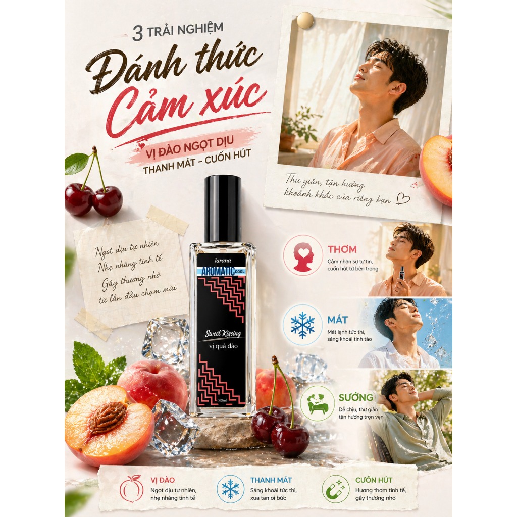 Xịt Thơm Miệng Kissing Spray Larana  Auromatics Cool Dung Tích 20ml Chai Mới Hương Trái Cây Thơm Ngọt Mát, Tự Nhiên