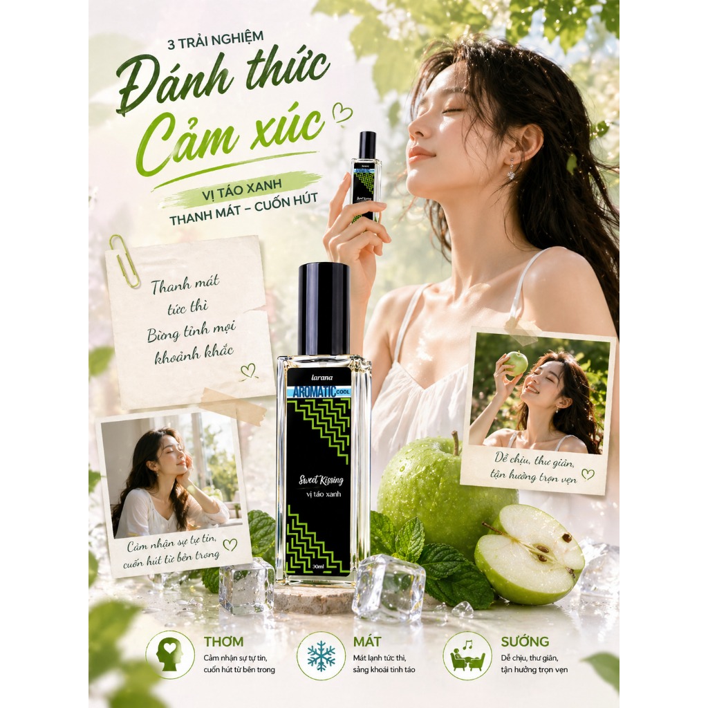 Xịt Thơm Miệng Kissing Spray Larana  Auromatics Cool Dung Tích 20ml Chai Mới Hương Trái Cây Thơm Ngọt Mát, Tự Nhiên