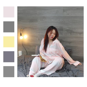 Bộ đồ ngủ Pijama lụa mát mềm mịn màu loang Pastel nhà Nibora – Form rộng, mặc nhà siêu iu 💕